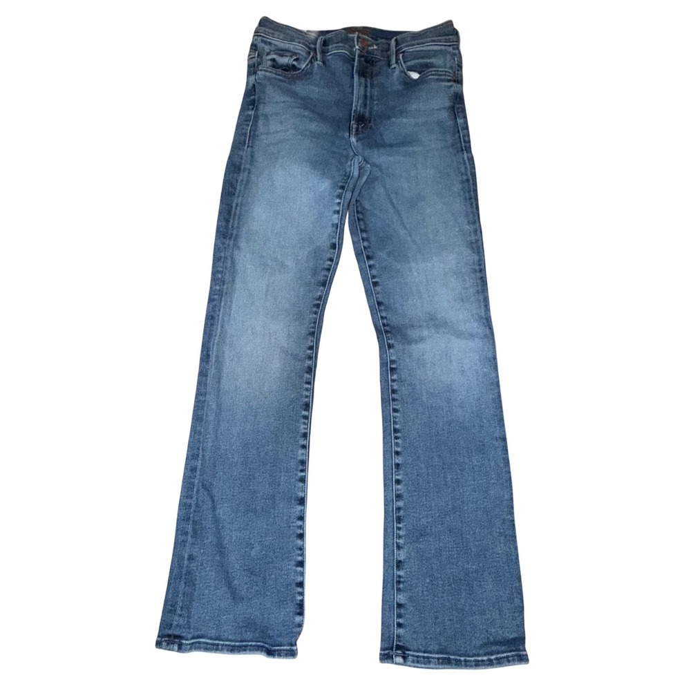 Mother The Insider Flood Jeans 27 Blue High Rise Kick Flare Cropped Denim Casual